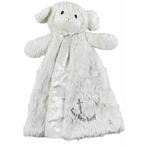 Baby Gund God Bless Baby White Lena Lamb Huggybuddy Lovey Security Blanket Plush